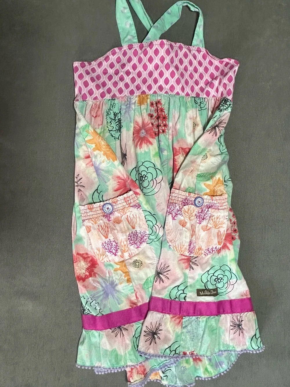 Matilda Jane Heads Up Seven Up Tank Top Dress Size 10